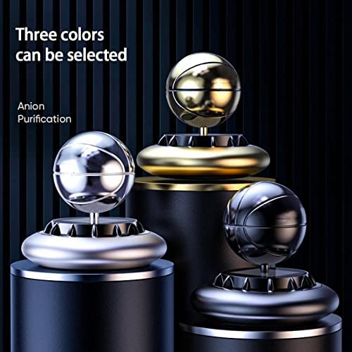 Basketball Shaped Car Air Freshener, Solar Powered Rotating Alloy Diffuser.