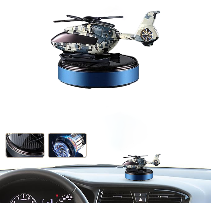 Rotating Solar-Powered Helicoptor perfume for Dashboard, Stylish Dashboard Freshner