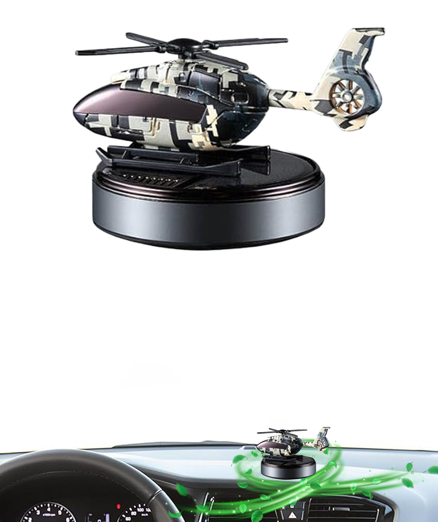 Rotating Solar-Powered Helicoptor perfume for Dashboard, Stylish Dashboard Freshner
