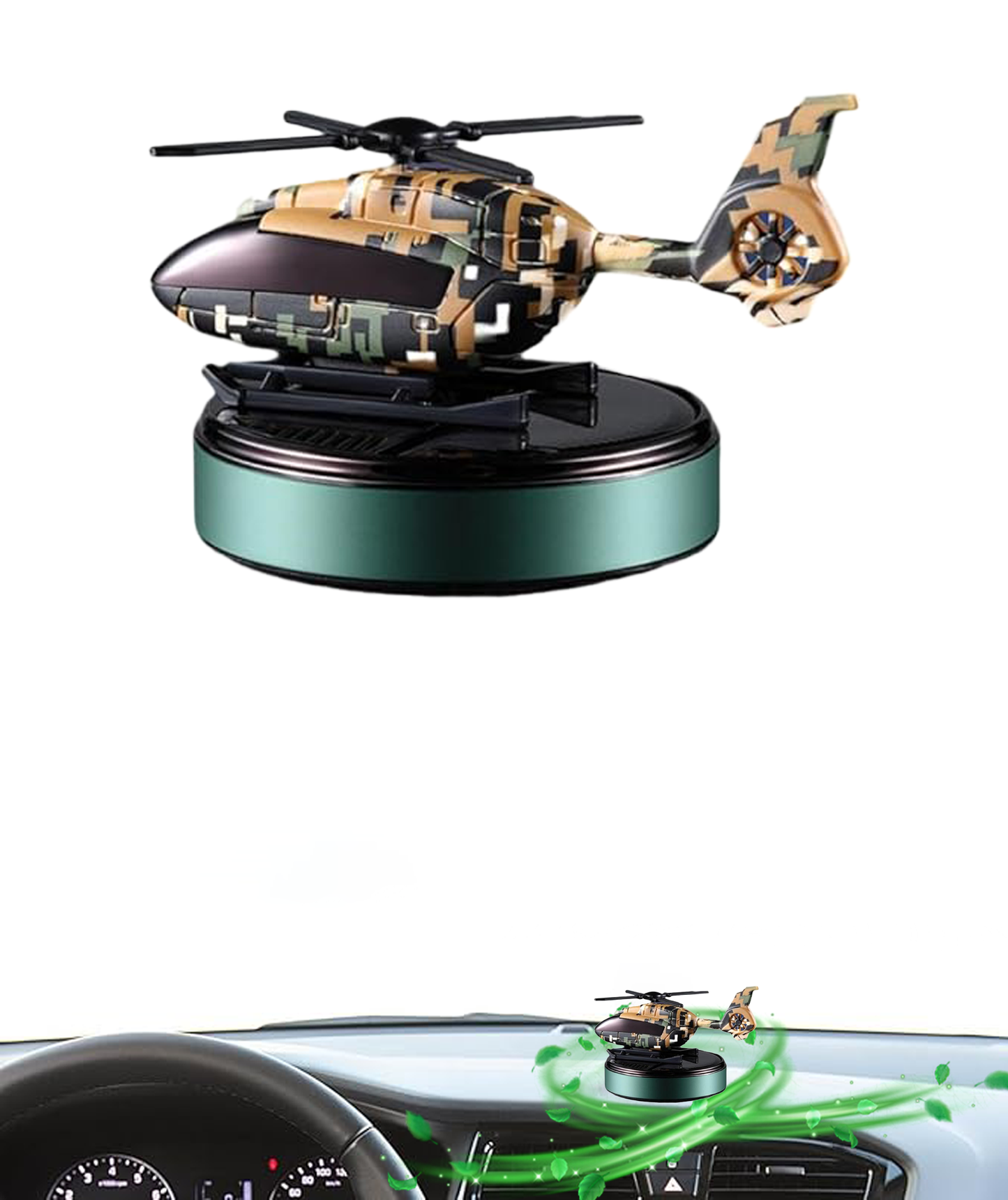 Rotating Solar-Powered Helicoptor perfume for Dashboard, Stylish Dashboard Freshner
