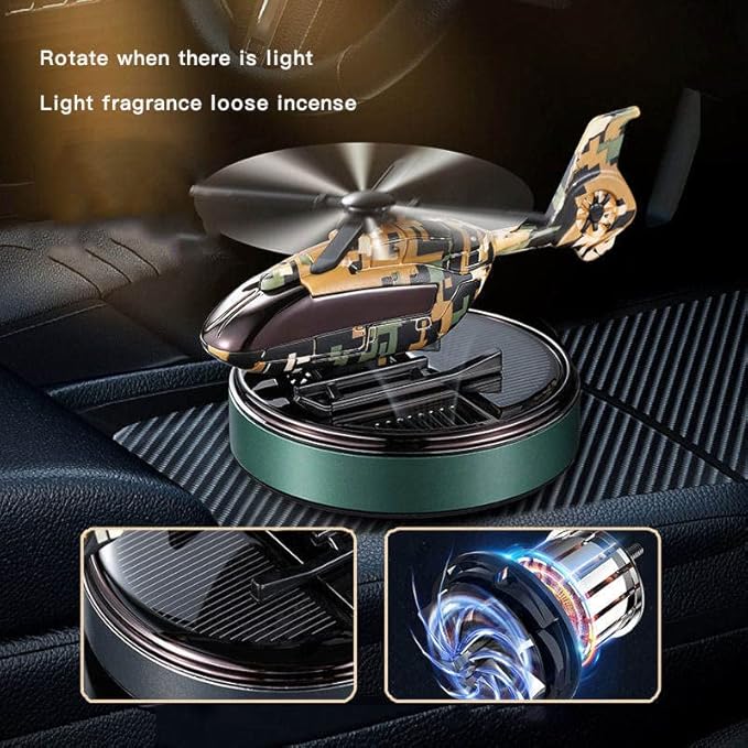 Rotating Solar-Powered Helicoptor perfume for Dashboard, Stylish Dashboard Freshner