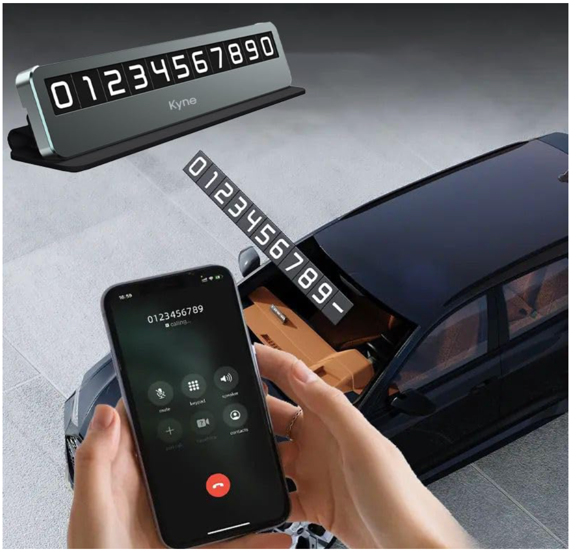 Magnetic Temporary Parking Phone Number Display