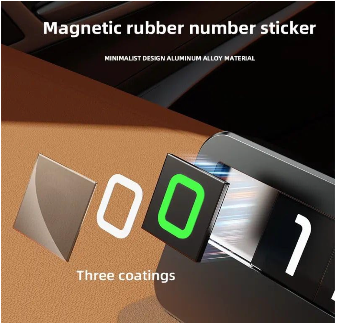Magnetic Temporary Parking Phone Number Display