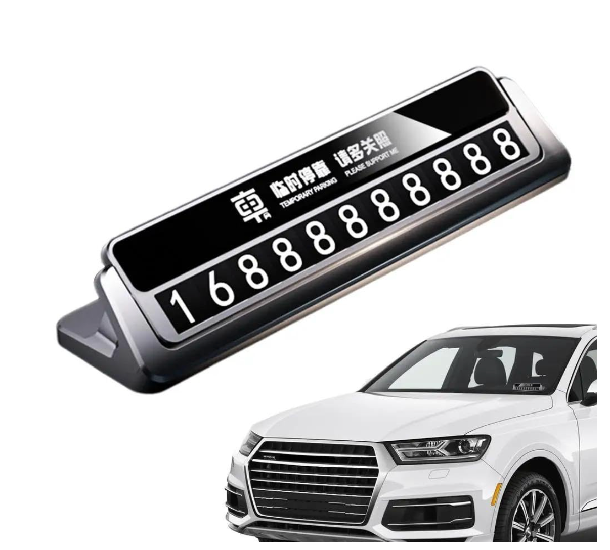 Car Dashboard Phone Number Display - Emergency Contact Display for Car Dashboard, Mobile Number Display for Parking