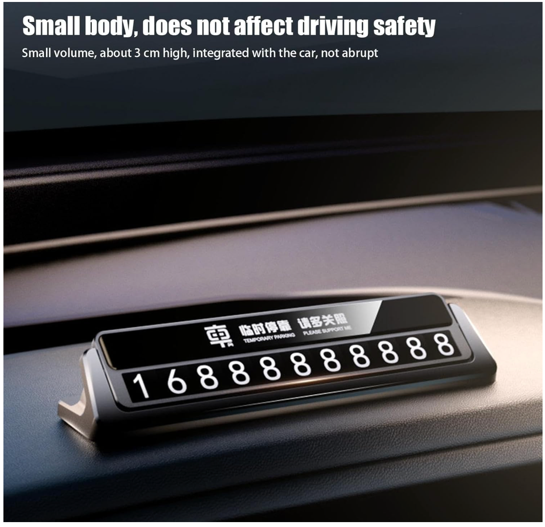 Car Dashboard Phone Number Display - Emergency Contact Display for Car Dashboard, Mobile Number Display for Parking