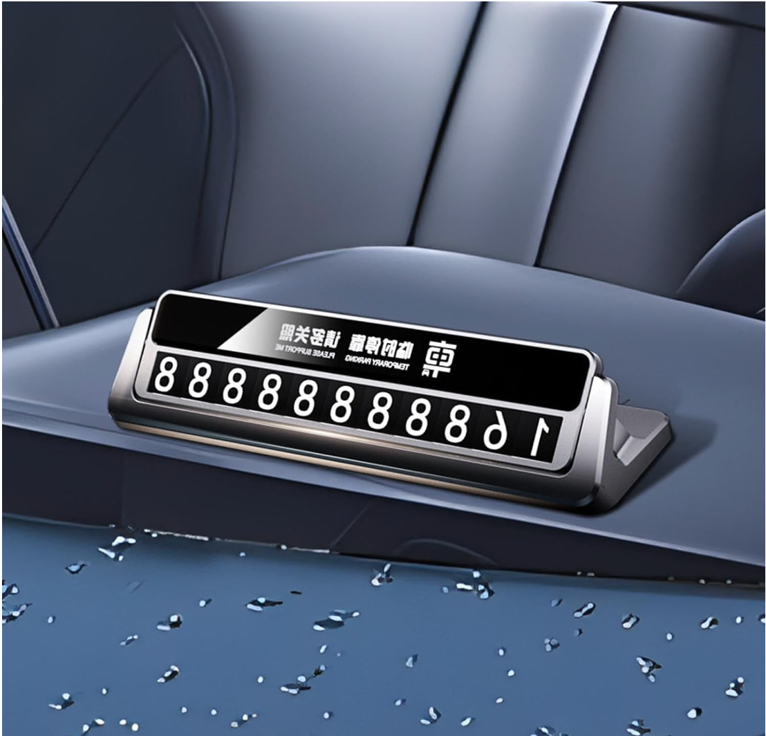 Car Dashboard Phone Number Display - Emergency Contact Display for Car Dashboard, Mobile Number Display for Parking