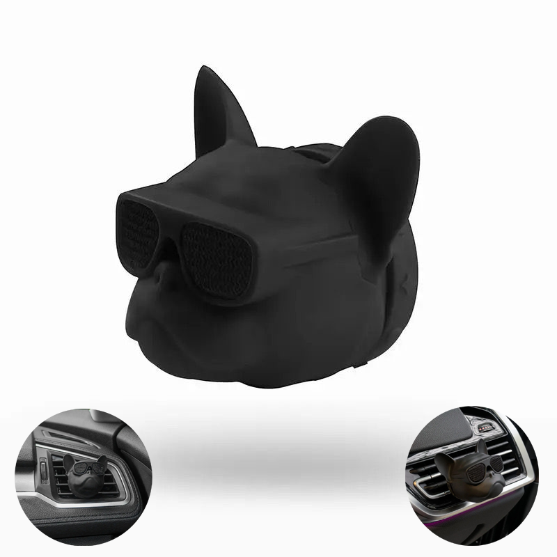 Bulldog Face Car AC vent Perfume with Sunglasses Design, Vent Clip Unique Air Freshner
