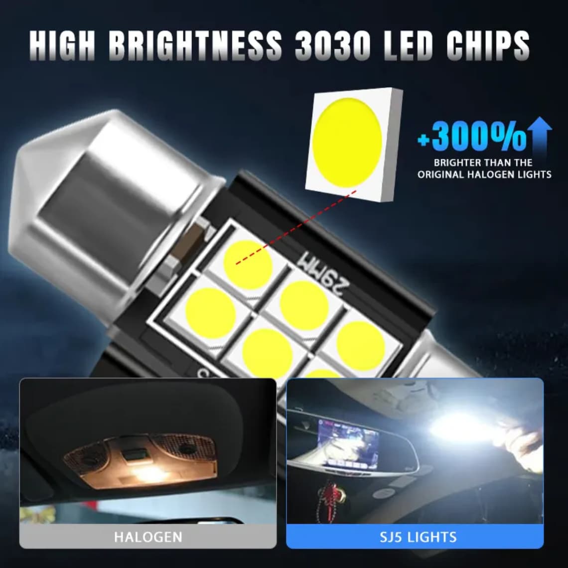 LED Car Roof Light Bulb SMD Latest 2025 (1 YEAR WARRANTY)