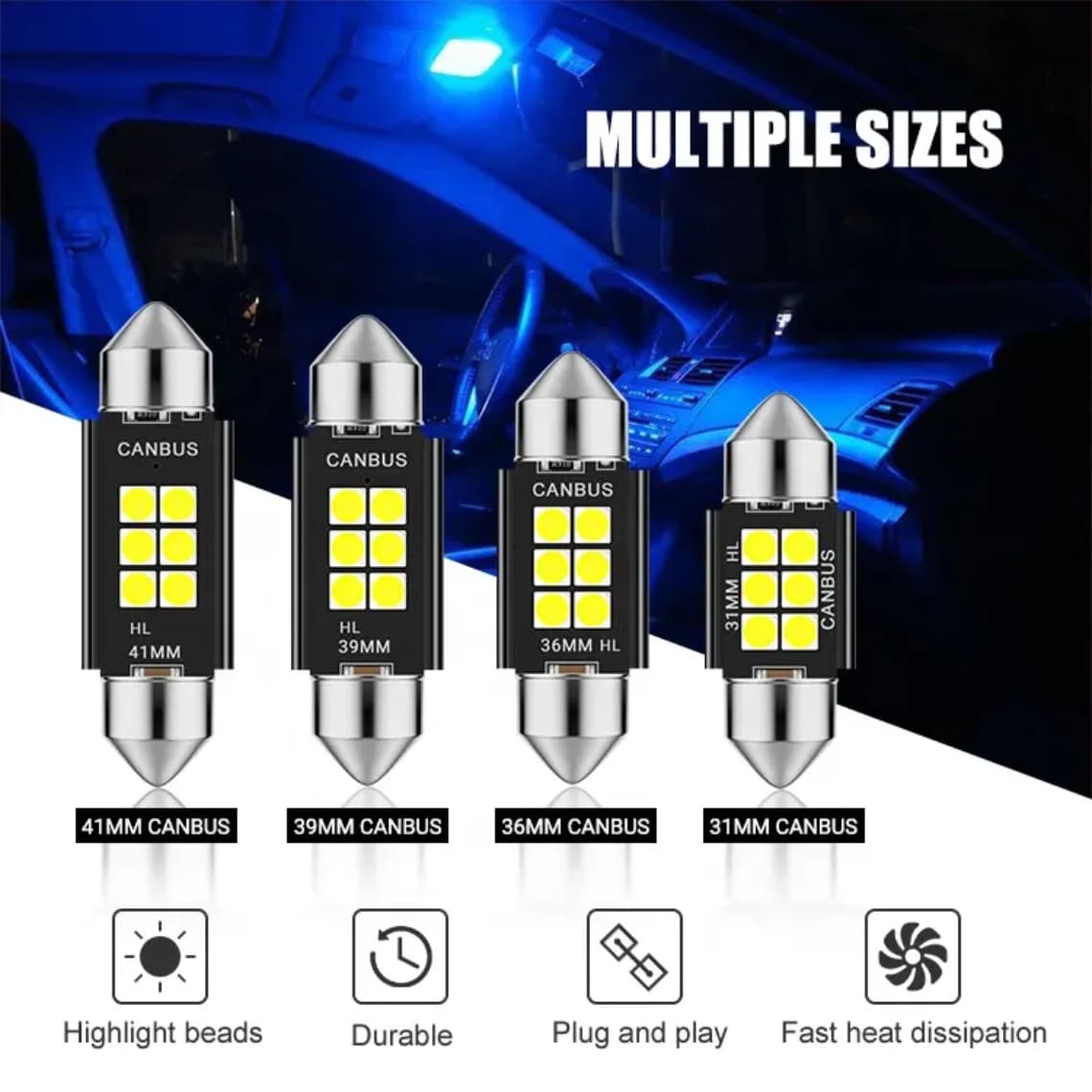 LED Car Roof Light Bulb SMD Latest 2025 (1 YEAR WARRANTY)