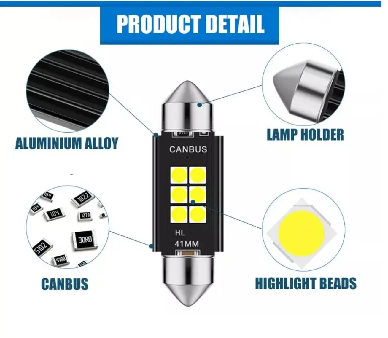 LED Car Roof Light Bulb SMD Latest 2025 (1 YEAR WARRANTY)