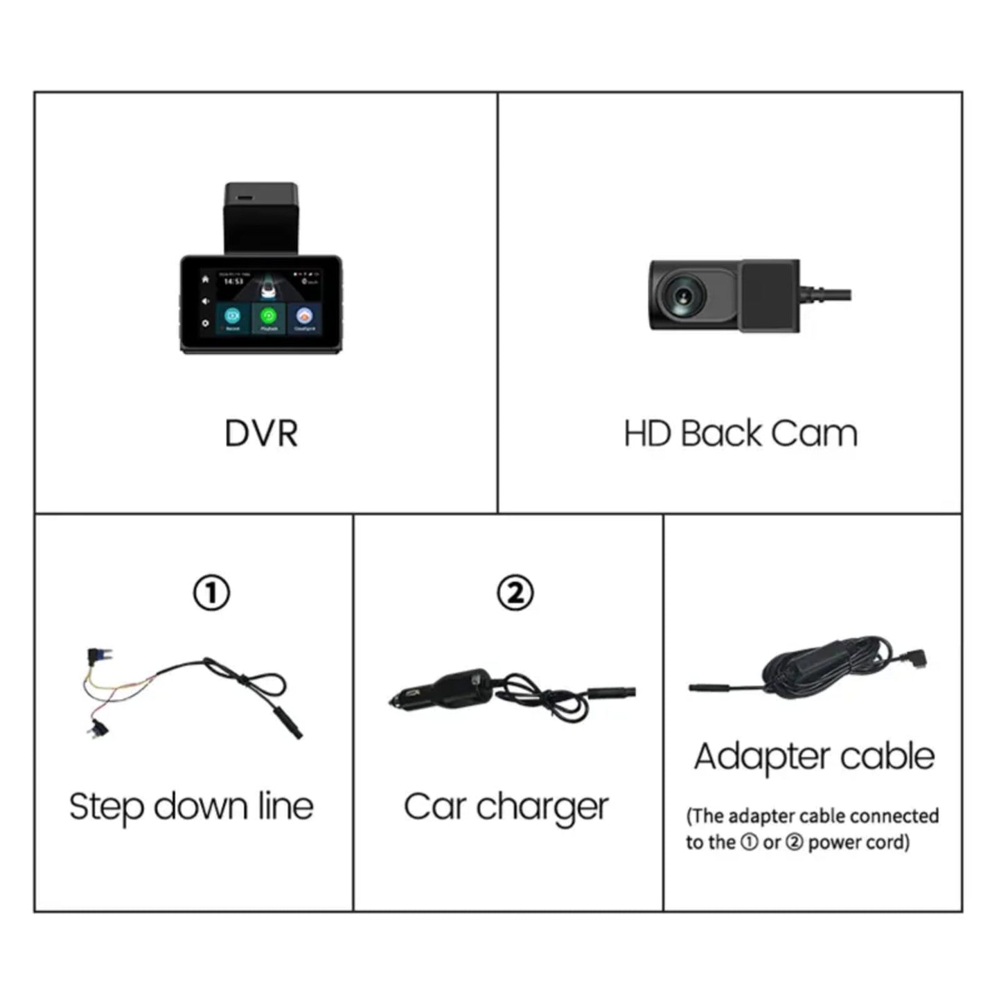 KYNE Car DVR Recorder — HD 2K Front + HD Rear