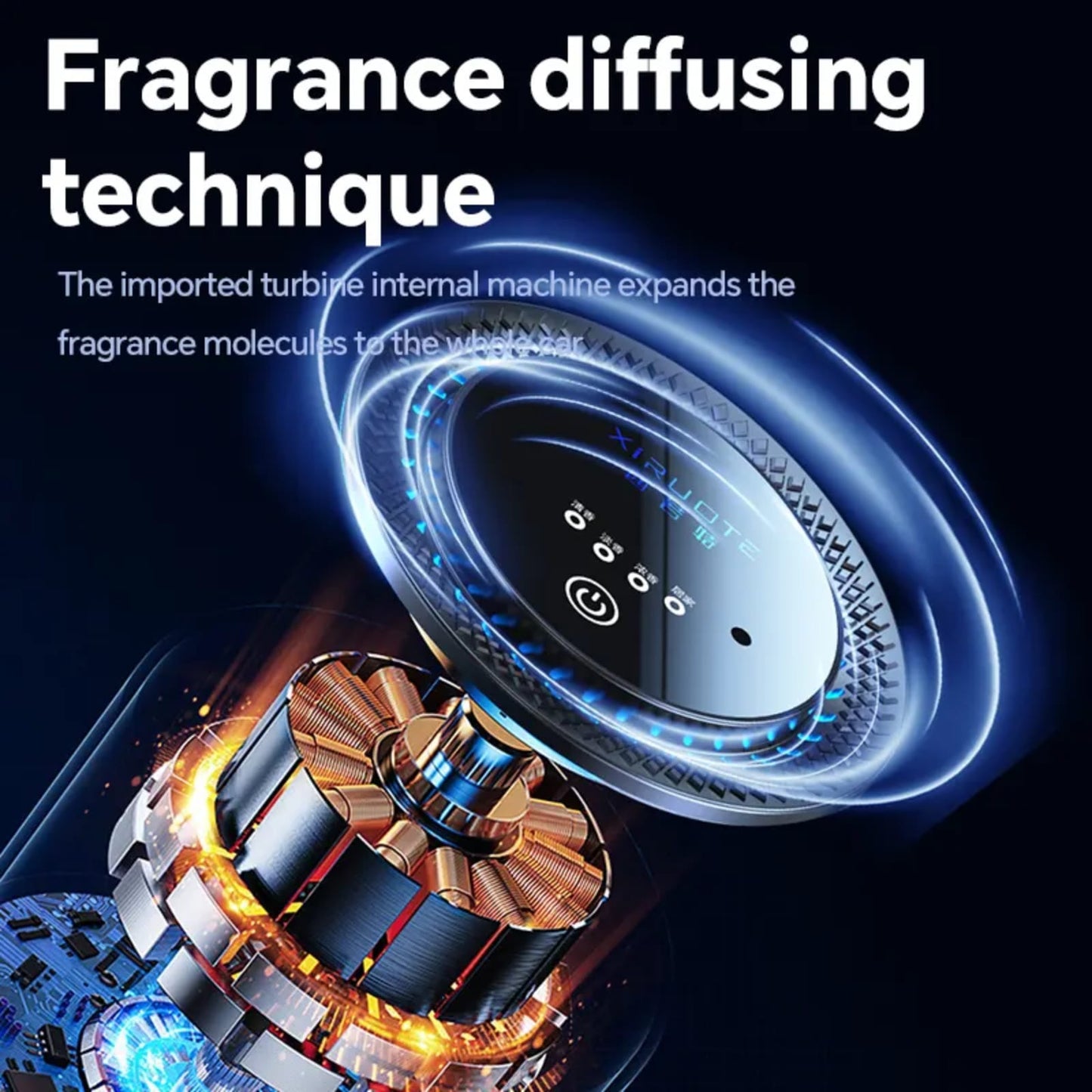 KYNE Smart Car Air Diffuser – AI Intelligent Fragrance Diffuser | 4-Color Ambient Light | Alcohol-Free Plant Extract | Auto Start-Stop