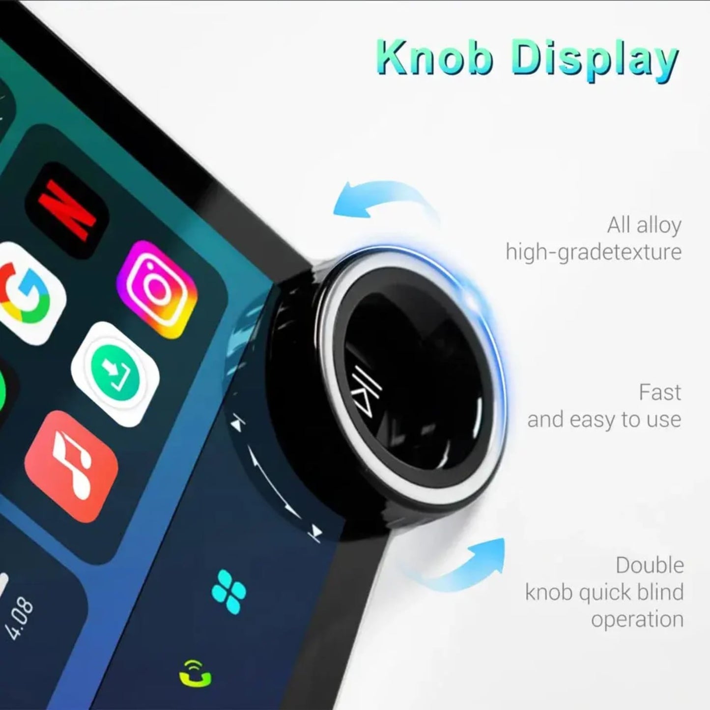 KYNE 10.1" Knob-Control Car Head Unit — Wireless CarPlay & Android Auto | GPS | Wi-Fi