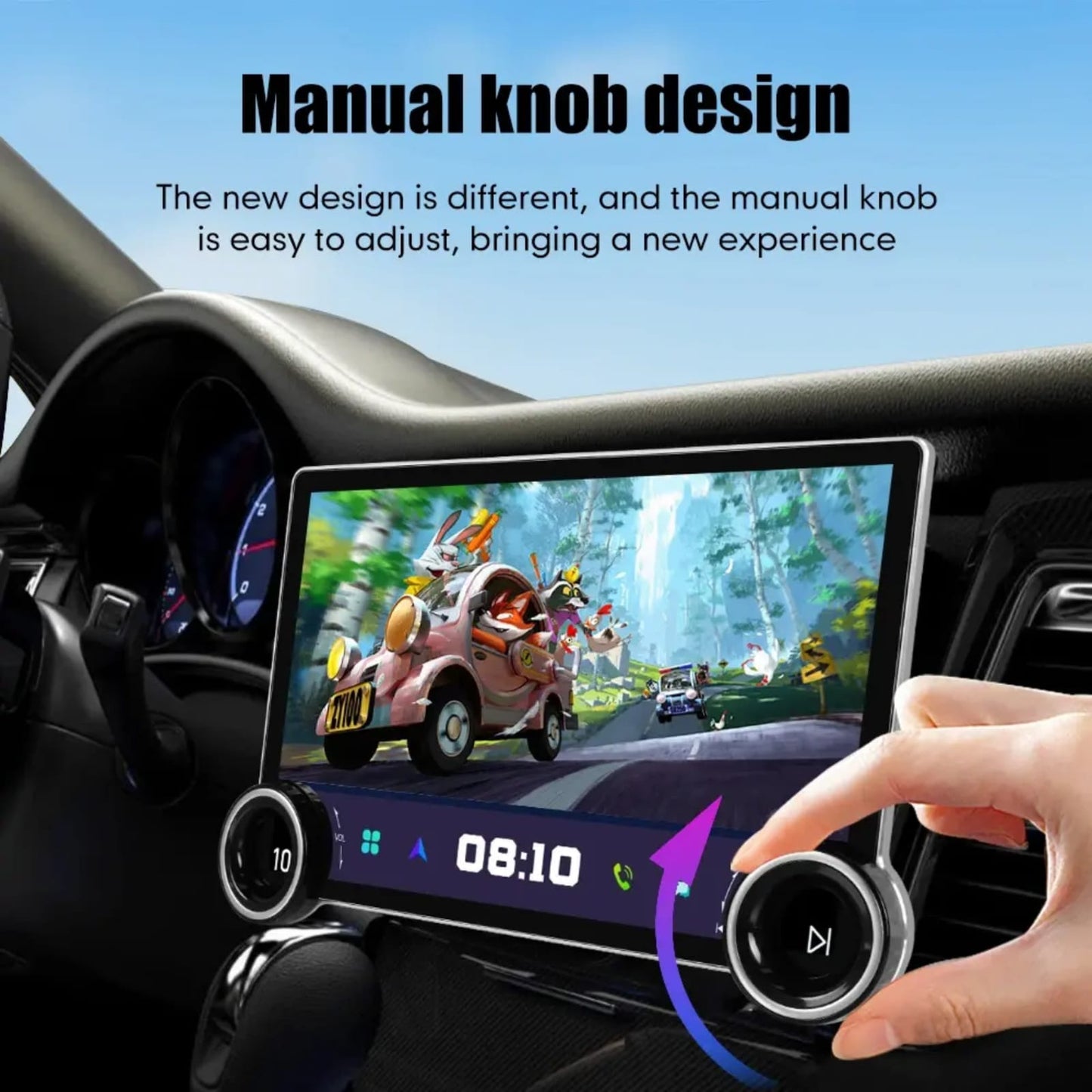KYNE 10.1" Knob-Control Car Head Unit — Wireless CarPlay & Android Auto | GPS | Wi-Fi