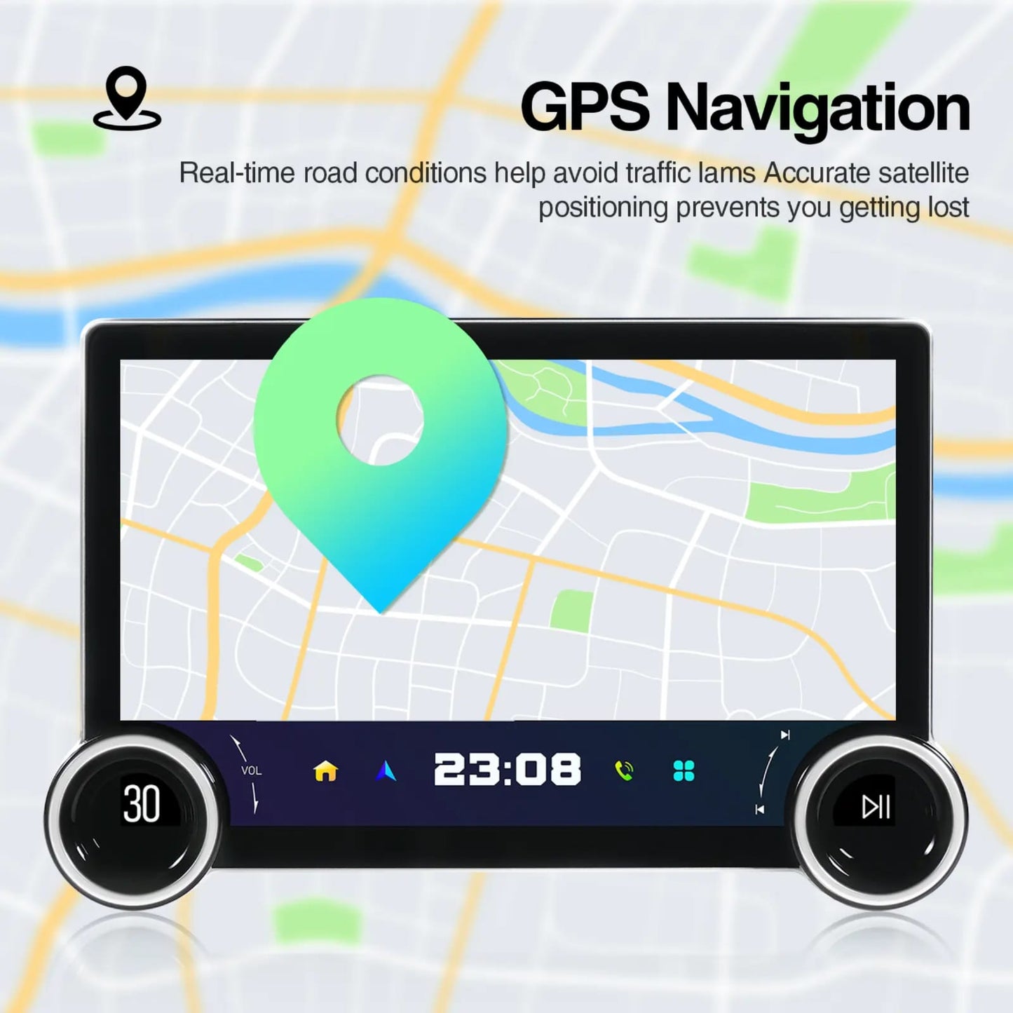 KYNE 10.1" Knob-Control Car Head Unit — Wireless CarPlay & Android Auto | GPS | Wi-Fi