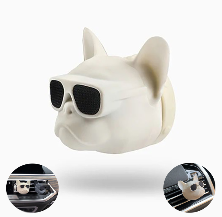 Bulldog Face Car AC vent Perfume with Sunglasses Design, Vent Clip Unique Air Freshner