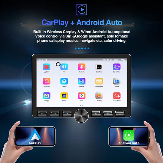 KYNE Diamond 2K Single Knob 10.1" – Wireless CarPlay & Android Auto | 4G | Smart Control | 360° Camera Compatible