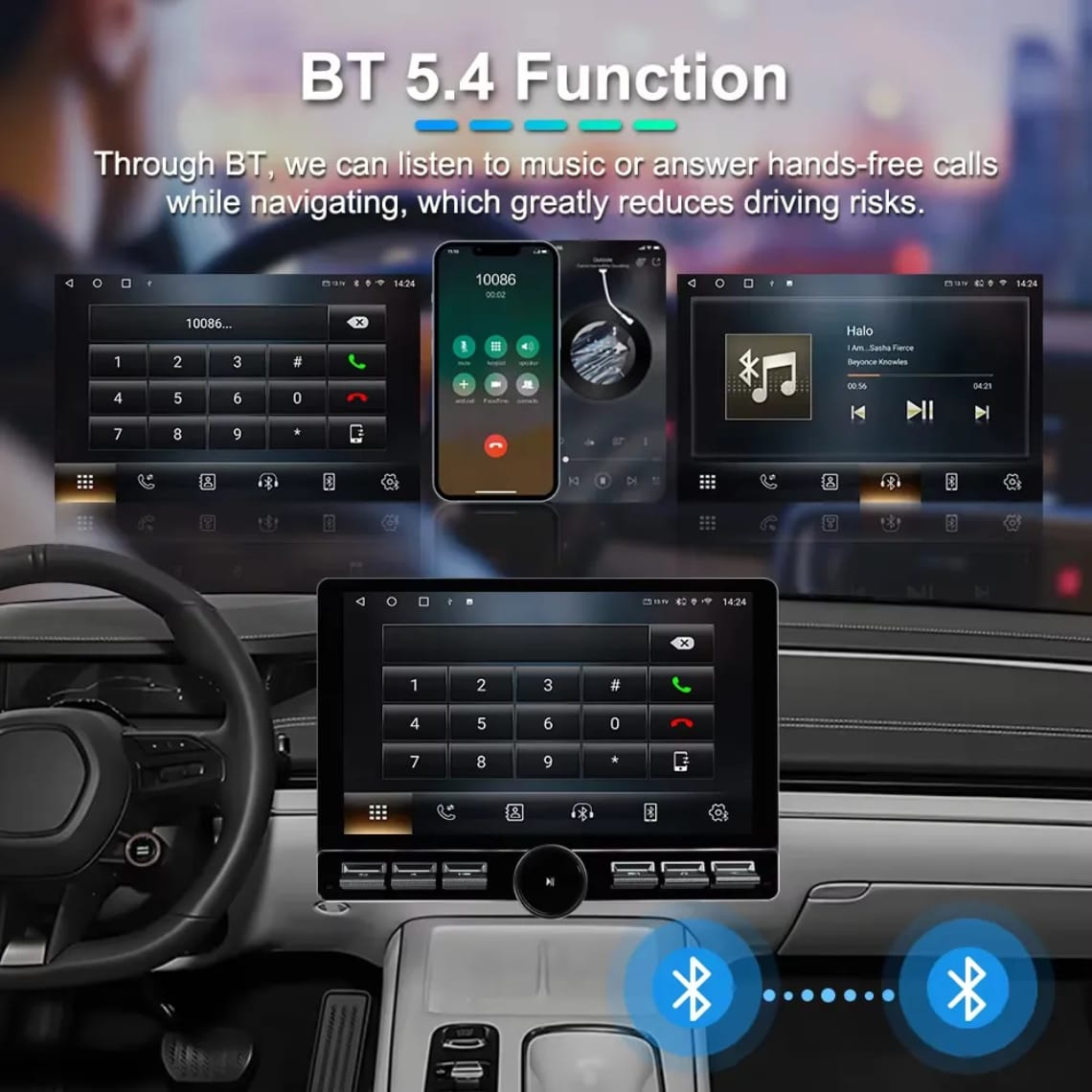 KYNE Diamond 2K Single Knob – Wireless CarPlay & Android Auto | 4G | Smart Control | 360° Camera Compatible
