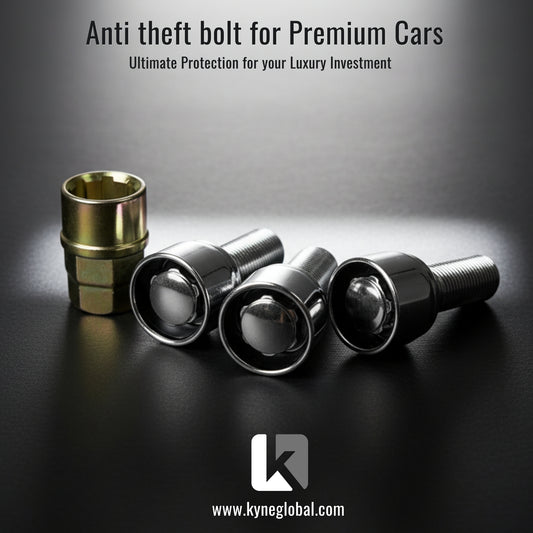 KYNE Anti-Theft Wheel Lock Bolt Set β Chrome & Gold | M12 / M14 | Double Theft Protection