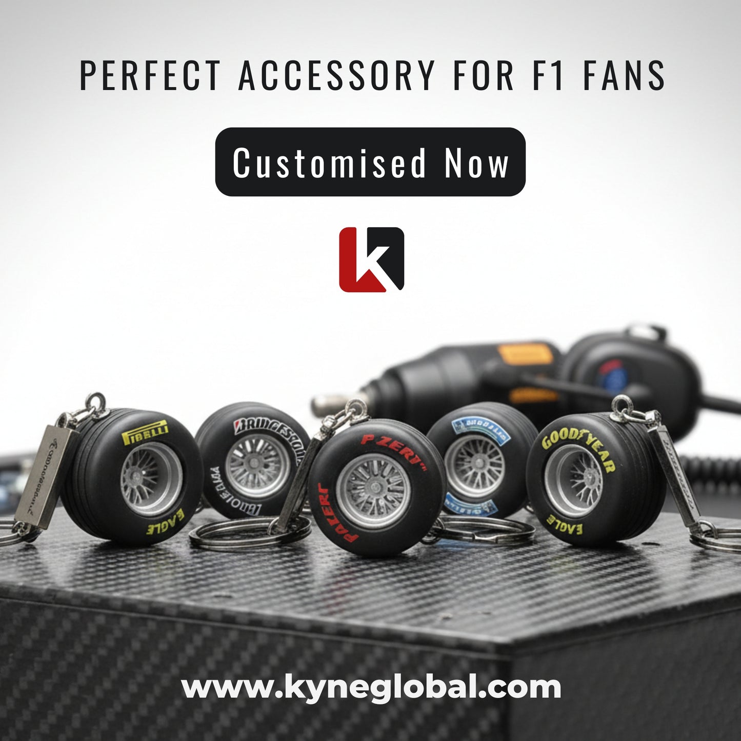 F1 Style Tyre Keychain