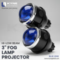 Premium Car Fog Lamp Projectors - 200M Range, Universal Fit (Blue Lens pair)