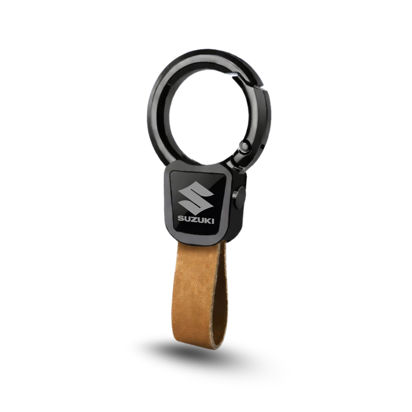Premium Metal Car Keychain with Leather Strap