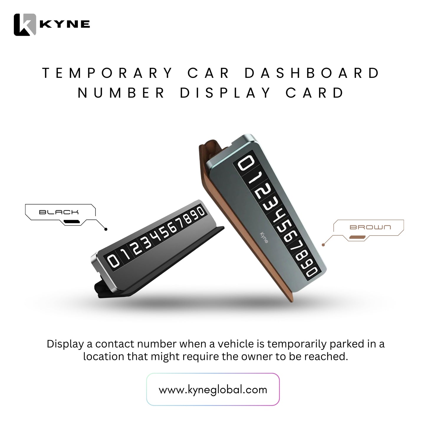 Magnetic Temporary Parking Phone Number Display