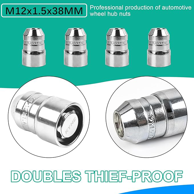 Anti Theft Nut Lock with Double thief Protection For Cars, Thread size ,Specially engineered locking mechanism