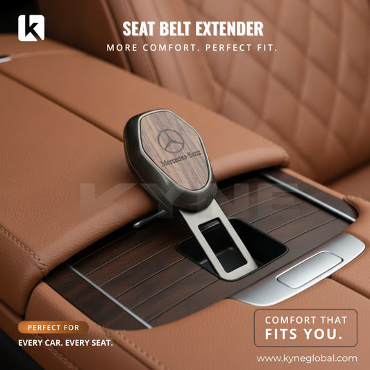 Wooden Car Seat Belt Extender Clip - Universal Fit Metal Buckle with Custom Logo