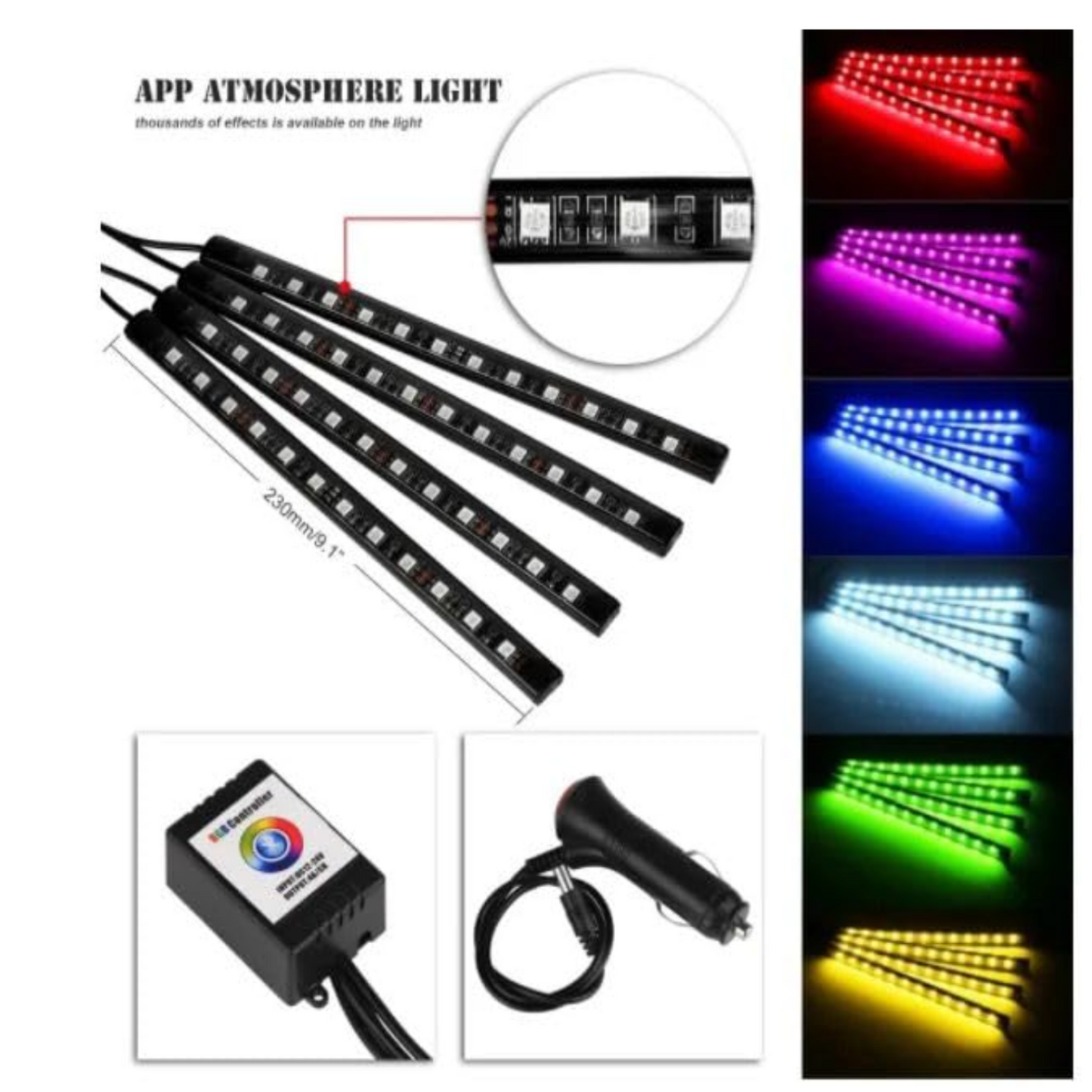 Bluetooth Atmosphere Light for Car Interior