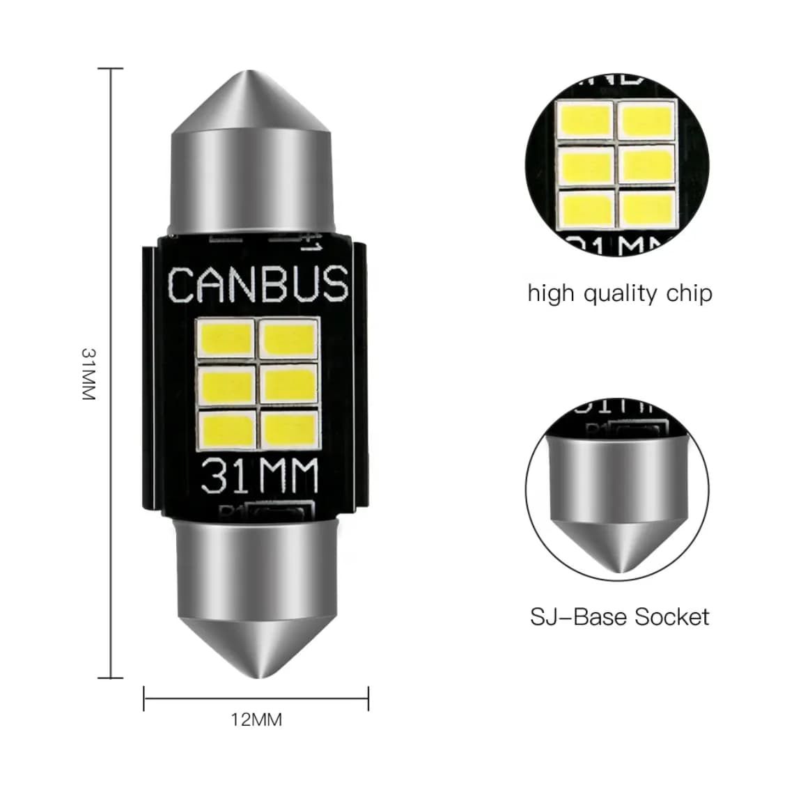 LED Car Roof Light Bulb SMD Latest 2025 (1 YEAR WARRANTY)