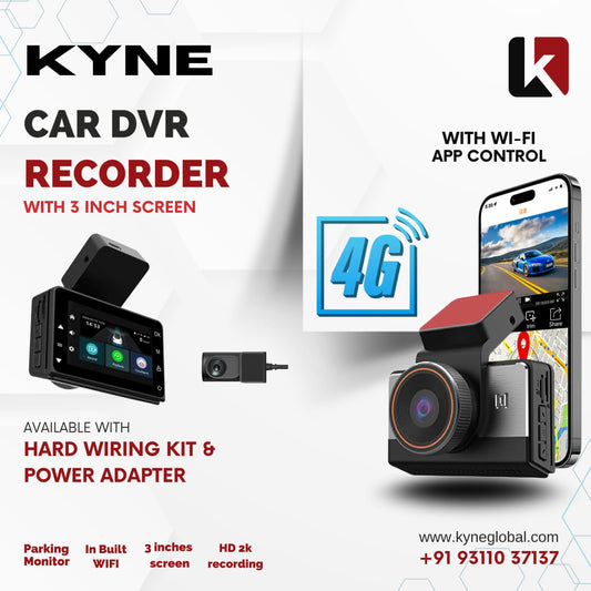 KYNE Car DVR Recorder — HD 2K Front + HD Rear