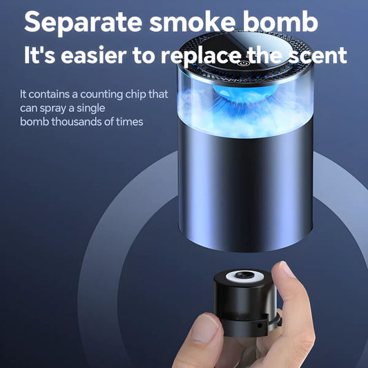 KYNE Smart Car Air Diffuser – AI Intelligent Fragrance Diffuser | 4-Color Ambient Light | Alcohol-Free Plant Extract | Auto Start-Stop