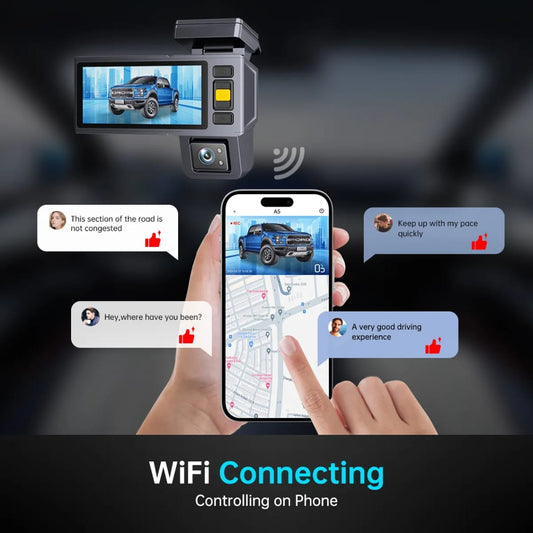 KYNE 4K Car DVR (3 Cameras)— Front 4K + Multi-Camera Support | Wi-Fi | GPS | Superior Night Vision