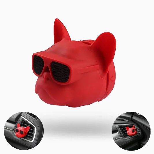 Bulldog Face Car AC vent Perfume with Sunglasses Design, Vent Clip Unique Air Freshner