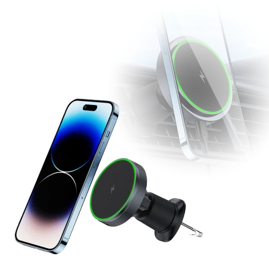 Universal Wireless Car Charger for Apple, Samsung, Vivo, OnePlus, Oppo – Fast Charging, Strong Magnetic Hold, 360° Rotation, 1-Year Warranty