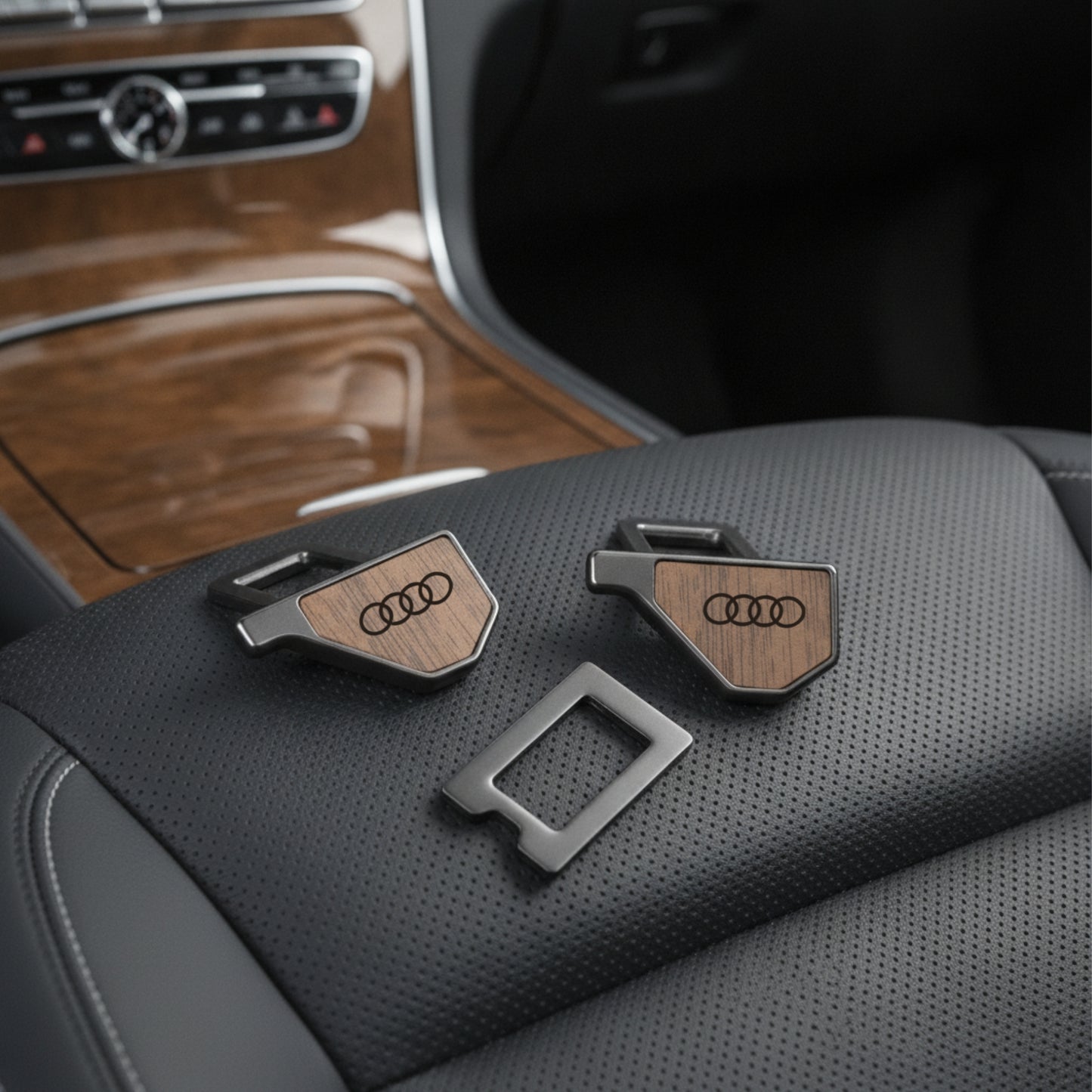 Wooden Car Seat Belt Extender Clip - Universal Fit Metal Buckle with Custom Logo