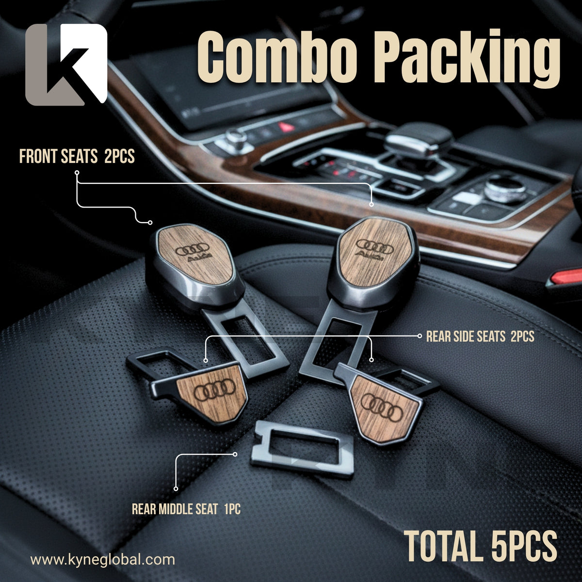 Premium Car Seat Belt Extender Clip - Universal Fit Metal Buckle with Custom Logo