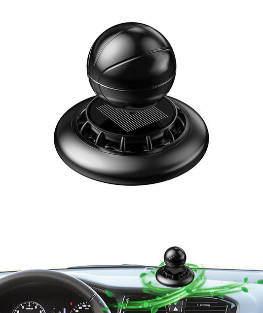 Basketball Shaped Car Air Freshener, Solar Powered Rotating Alloy Diffuser.