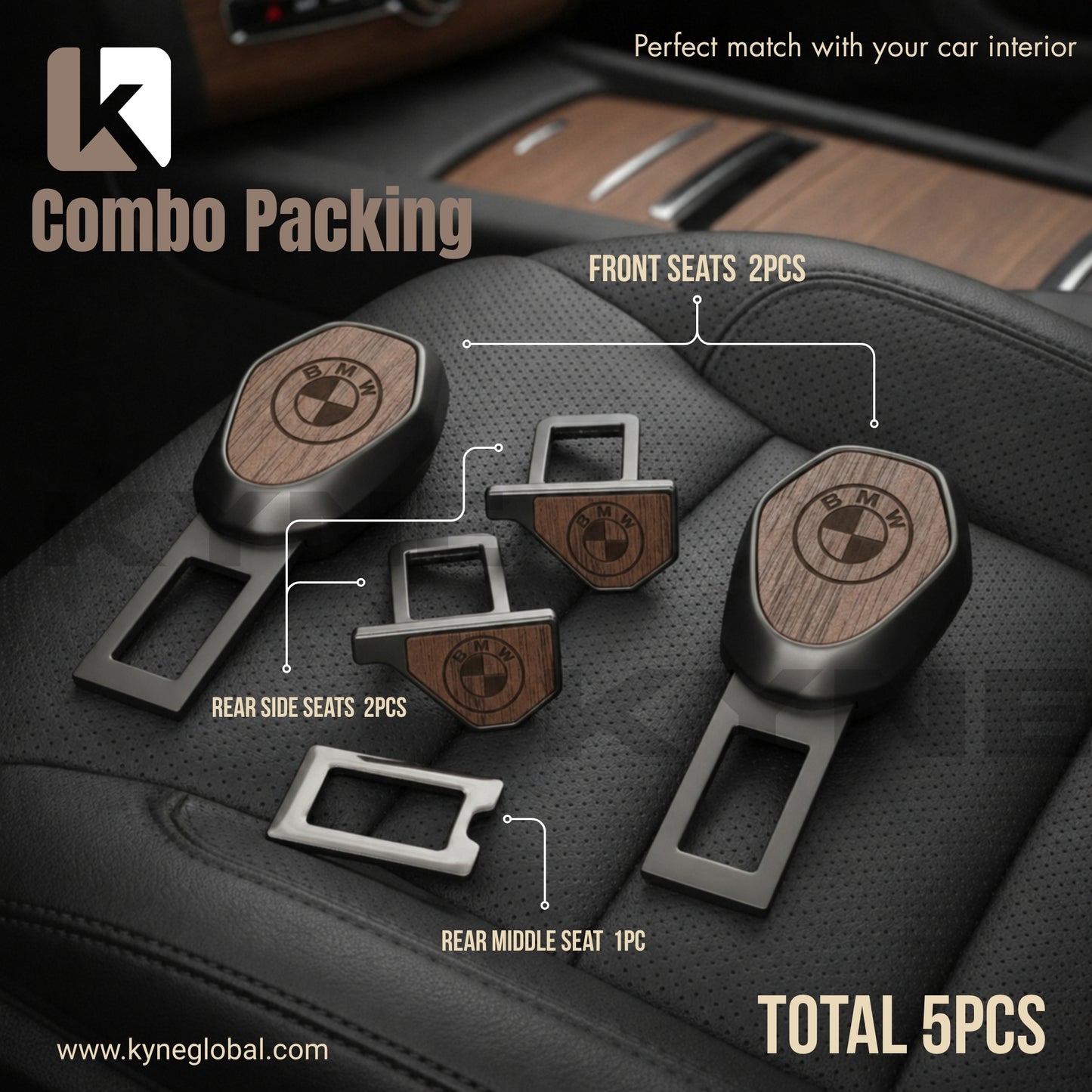 Premium Car Seat Belt Extender Clip - Universal Fit Metal Buckle with Custom Logo