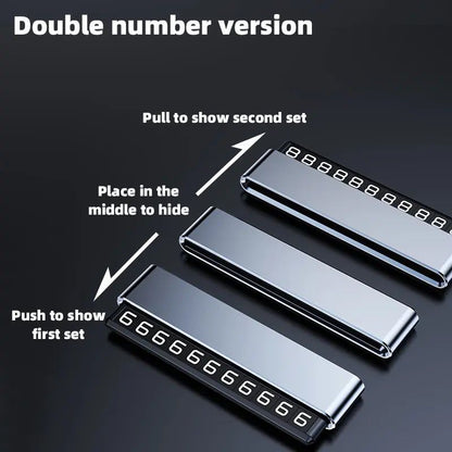 Dual Number Car Parking Plate With Push-to-Hide