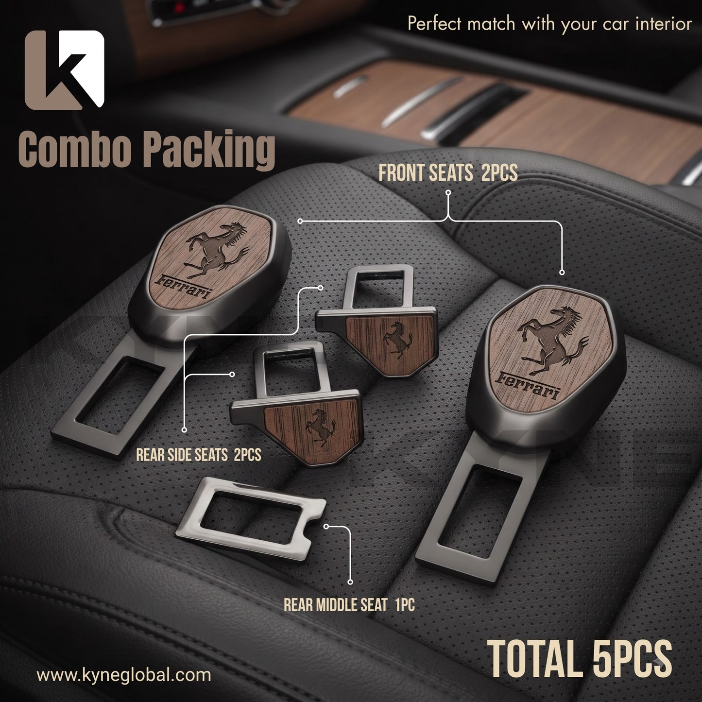 Premium Car Seat Belt Extender Clip - Universal Fit Metal Buckle with Custom Logo