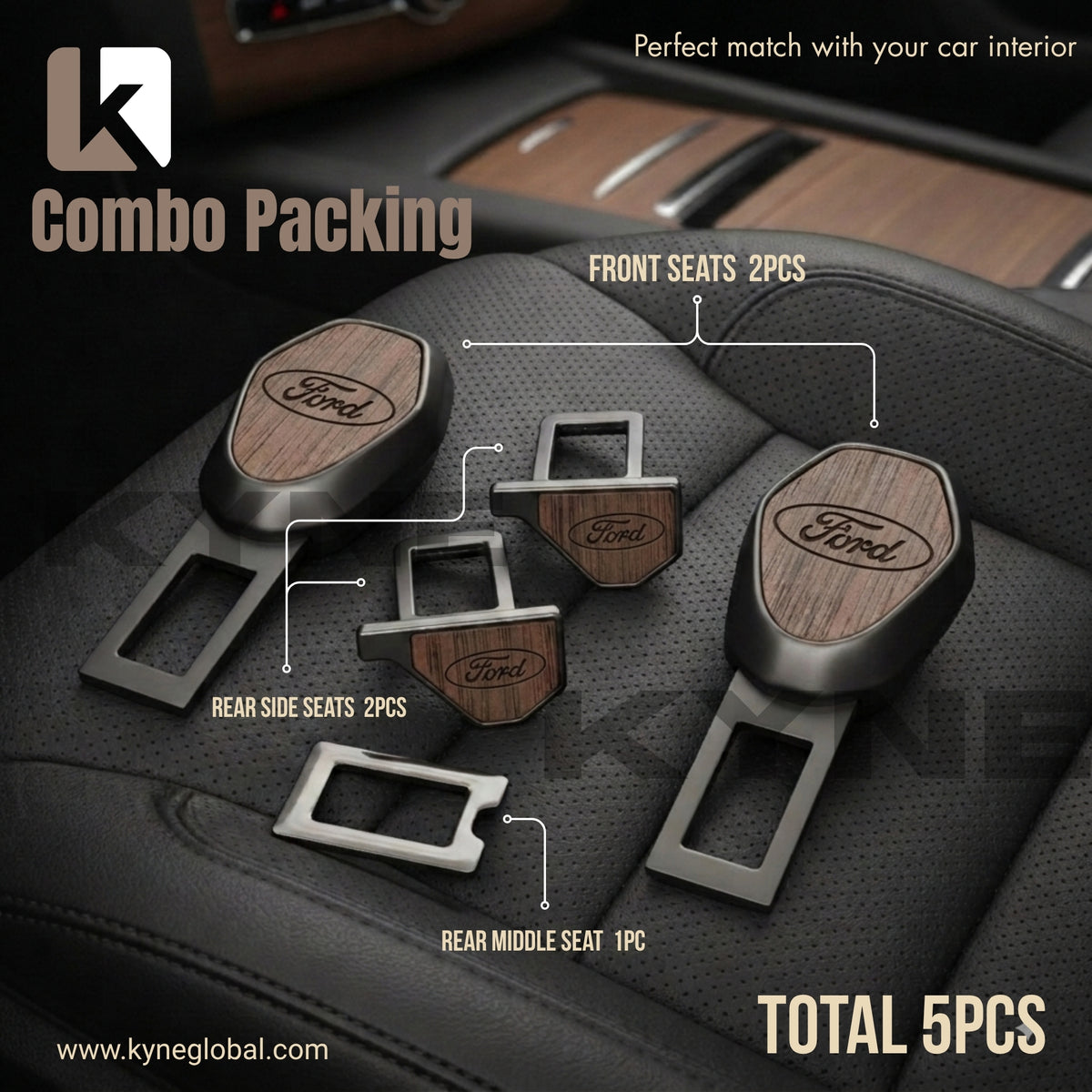 Premium Car Seat Belt Extender Clip - Universal Fit Metal Buckle with Custom Logo