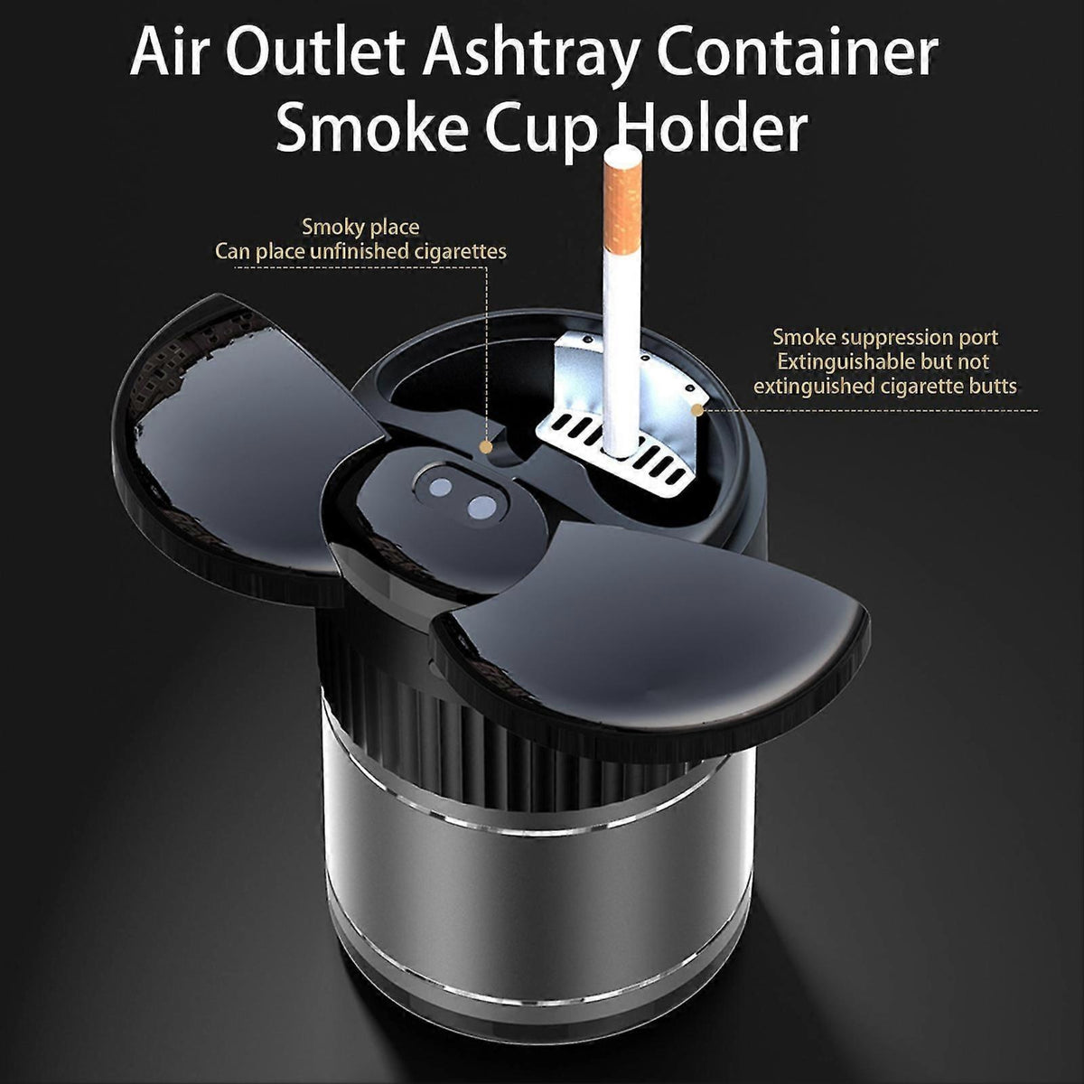 Car Smart Ashtray Automatic Opening Closing Infrared Sensor lid