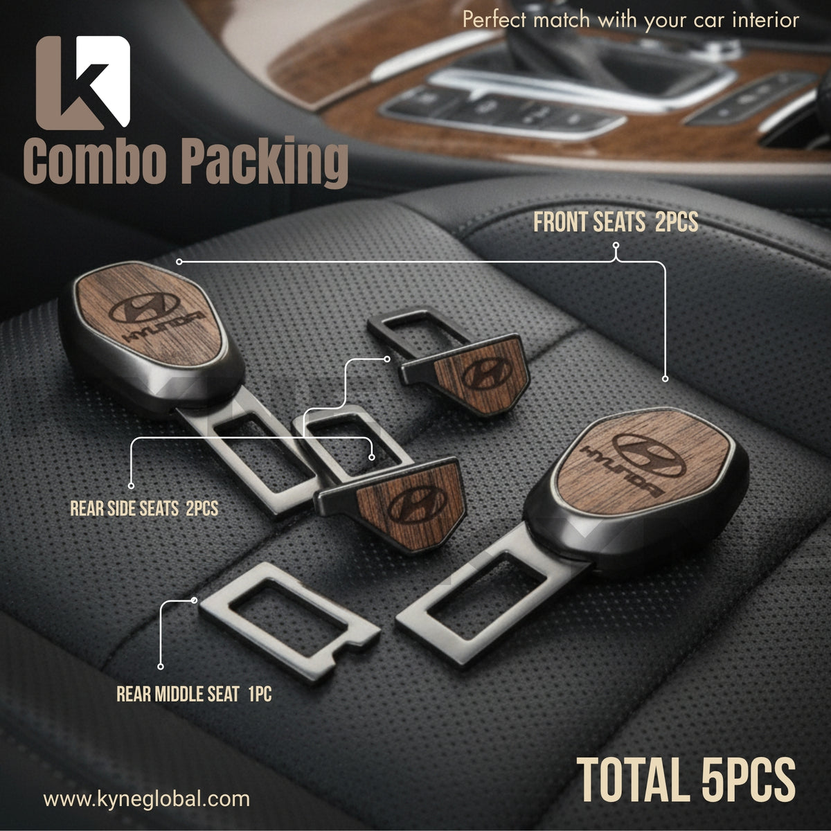 Premium Car Seat Belt Extender Clip - Universal Fit Metal Buckle with Custom Logo
