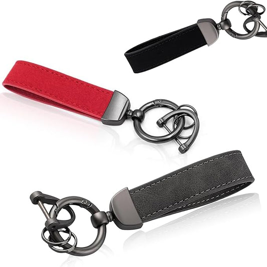 KYNE Premium Leather Keychain with Quick Release Hook & Metal Ring