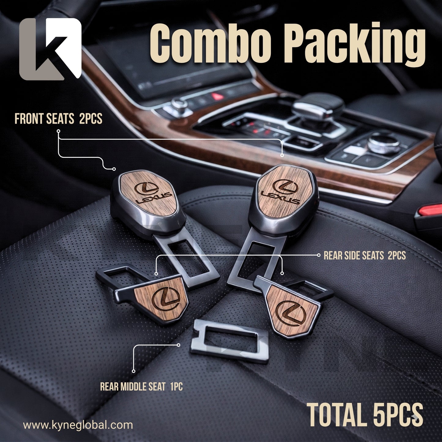 Premium Car Seat Belt Extender Clip - Universal Fit Metal Buckle with Custom Logo