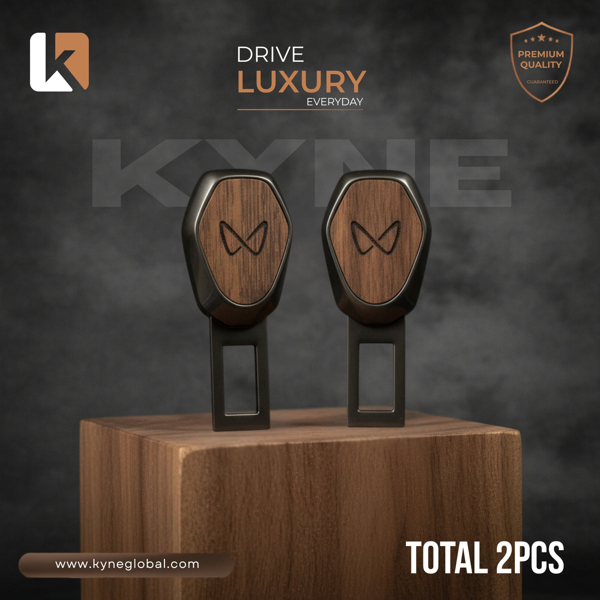 Wooden Car Seat Belt Extender Clip - Universal Fit Metal Buckle with Custom Logo