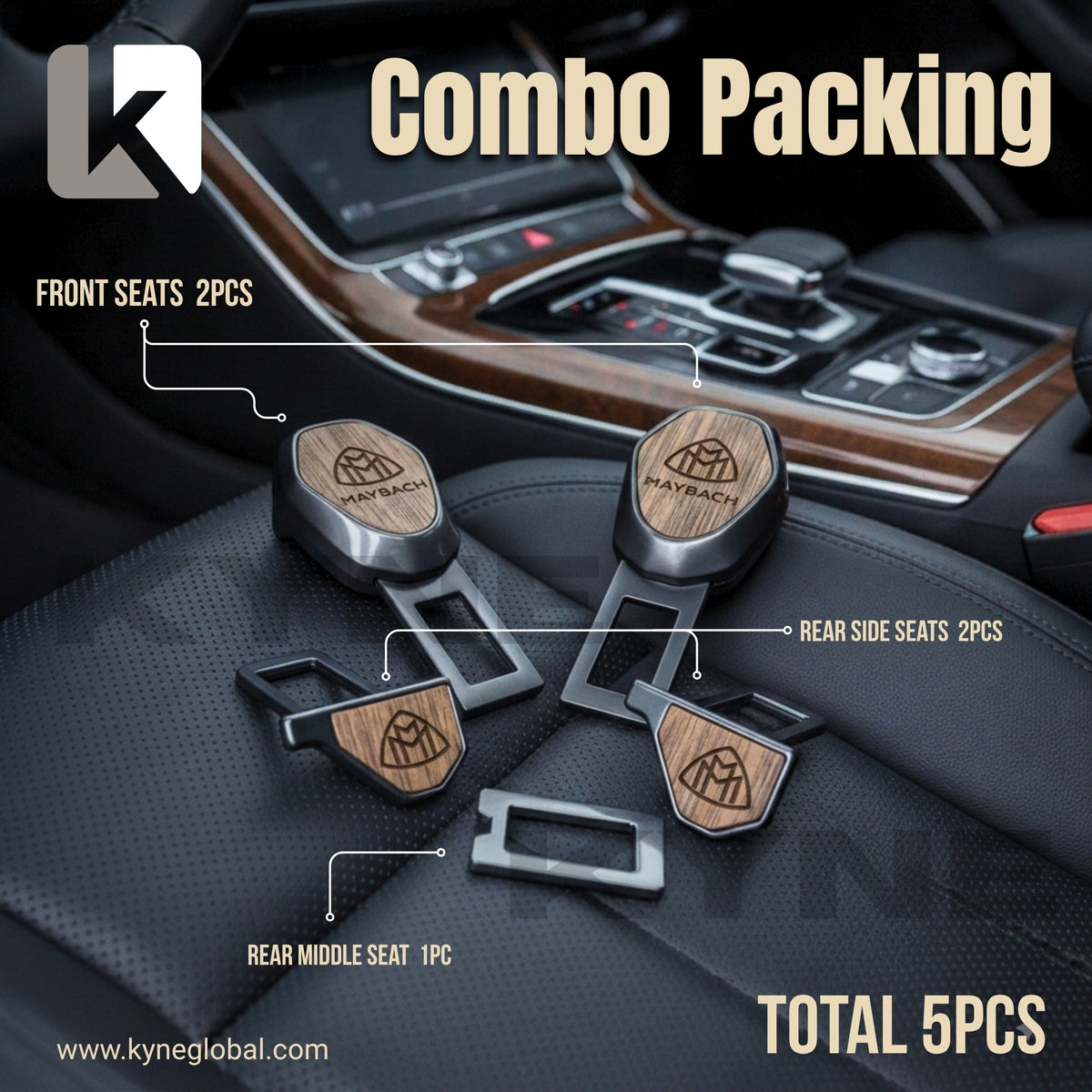 Premium Car Seat Belt Extender Clip - Universal Fit Metal Buckle with Custom Logo