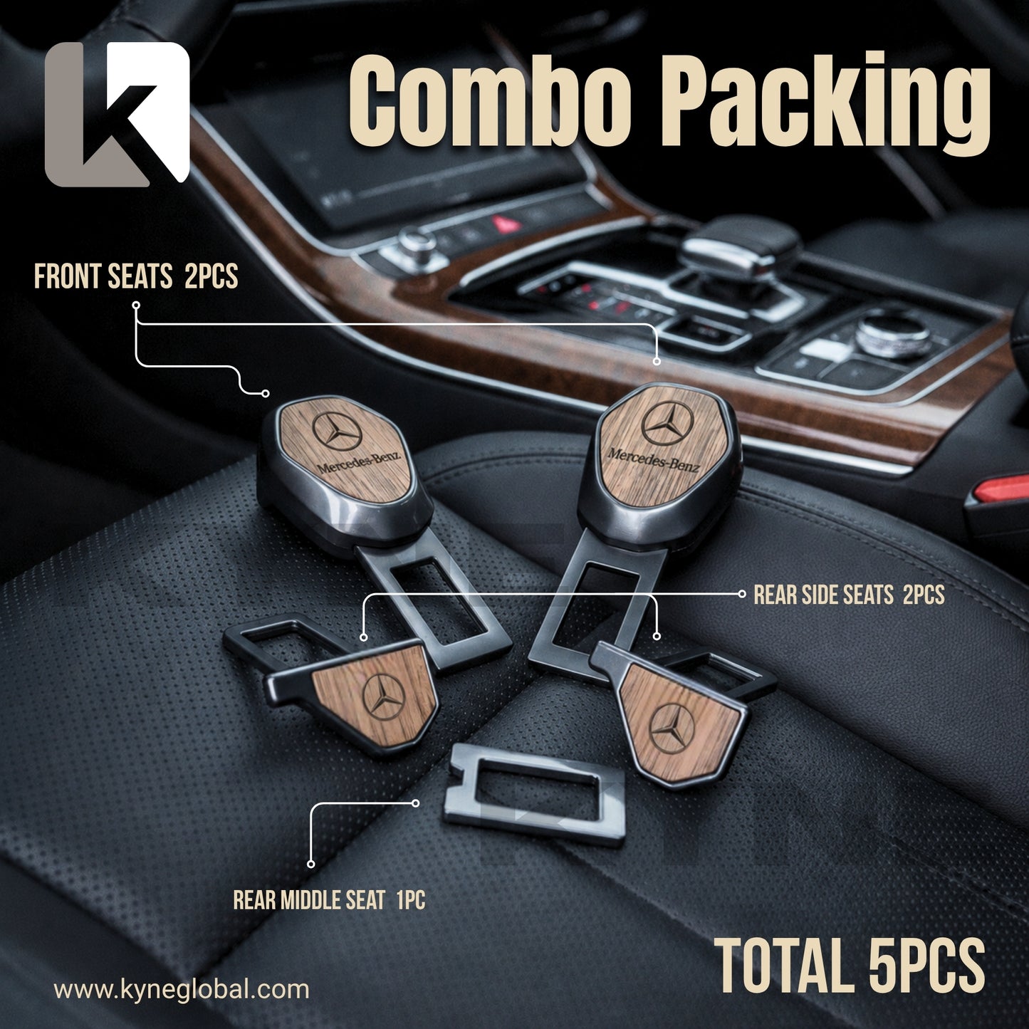 Premium Car Seat Belt Extender Clip - Universal Fit Metal Buckle with Custom Logo